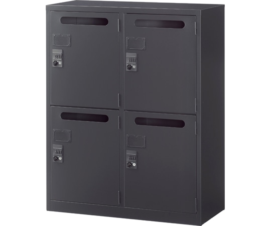生興 A4判対応書庫ASK ブラック H1110mm 下置用 4人用メールボックス W880 ASK-34M4 1台(ご注文単位1台)【直送品】