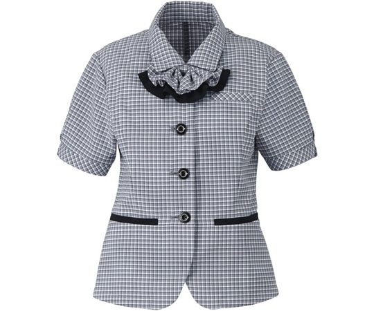 カーシーカシマ ENJOY オーバーブラウス MINI CROSS CHECK グレー 13号 ESA461 1枚（ご注文単位1枚）【直送品】