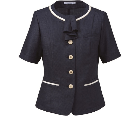 カーシーカシマ ENJOY オーバーブラウス PURE TWEED PLUS ネイビー 7号 ESA833 1枚（ご注文単位1枚）【直送品】