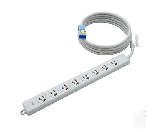 アズワン AC125V/15Ax 5m タップ(8口・ハーネスプラグ/抜け止 EA815GK-282 1個(ご注文単位1個)【直送品】