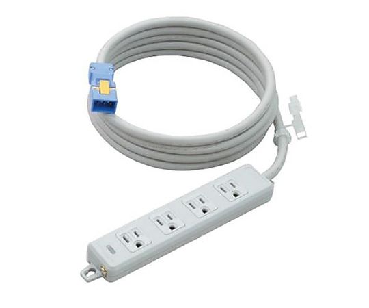 アズワン AC125V/15Ax 3m タップ(4口・ハーネスプラグ) EA815GK-211 1個(ご注文単位1個)【直送品】