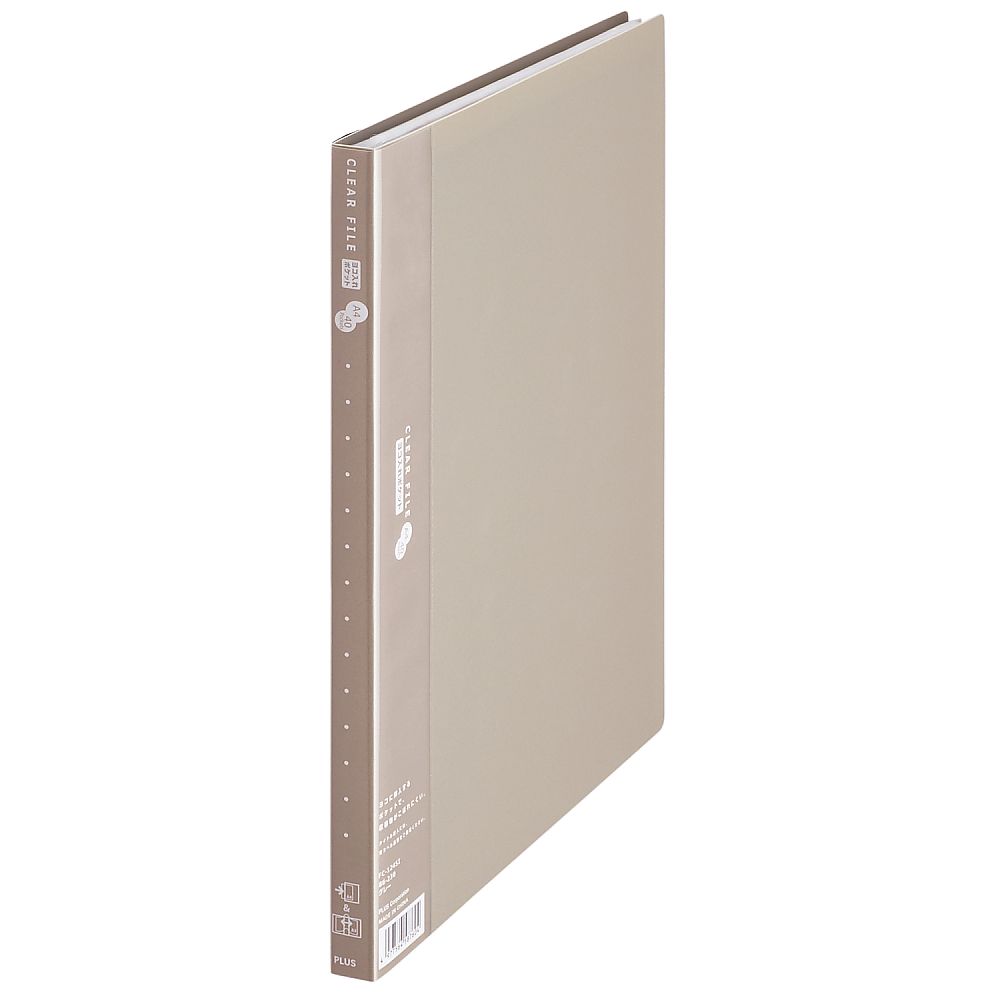 プラス クリアファイル A4S 40P グレー FC-124SI 1冊(ご注文単位1冊)【直送品】