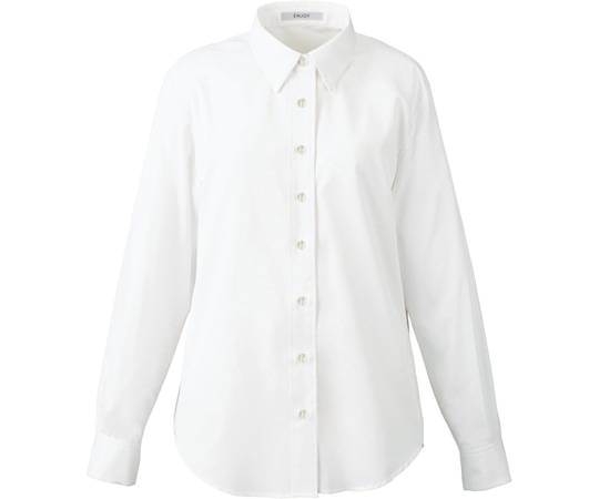 カーシーカシマ ENJOY シャツブラウス FINE SAROU TWILL ホワイト 11号 EWB804 1枚（ご注文単位1枚）【直送品】