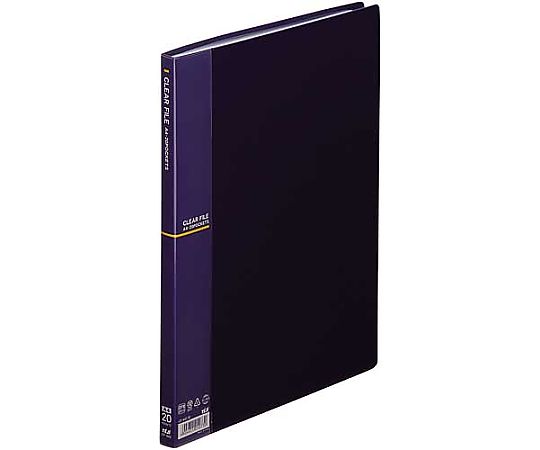 テージー クリアファイルA4縦20ポケット ネイビー CF-442-30 1冊(ご注文単位1冊)【直送品】