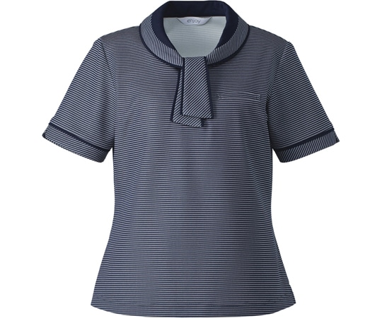 カーシーカシマ ENJOY タイ付ポロシャツ MARINE BORDER ネイビー L ESP556 1枚(ご注文単位1枚)【直送品】