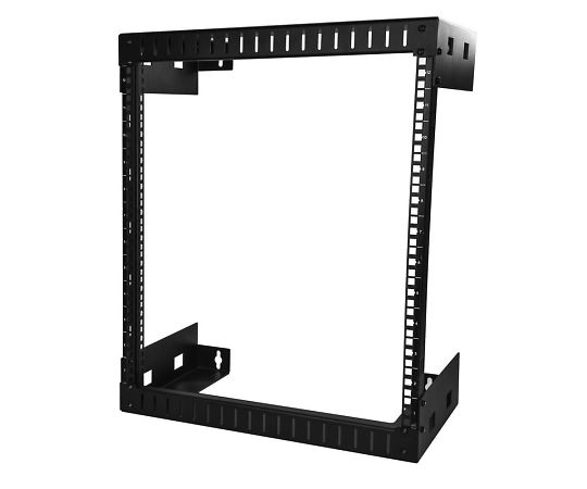 StarTech.com 19インチ ウォールマウント式ネットワーク機器収納ラック/12U/奥行305mm/耐荷重90kg/2ポストオープンフレーム/データ､AV､コンピュータ機器､パッチパネル用サーバールーム ラック/ケージナット､ネジ付属/ブラック RK12WALLO 1個(ご注文単位1個)【直送品】