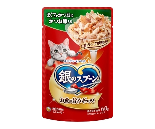 ユニ・チャーム 銀のスプーン パウチ まぐろ・かつおにかつお節入り 60g 1個(ご注文単位1個)【直送品】