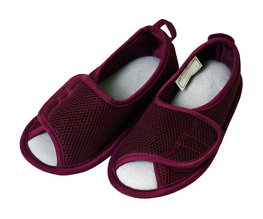 ひまわり ささえルームシューズ(つま先開きタイプ) ワイン LL B00308 1足(ご注文単位1足)【直送品】