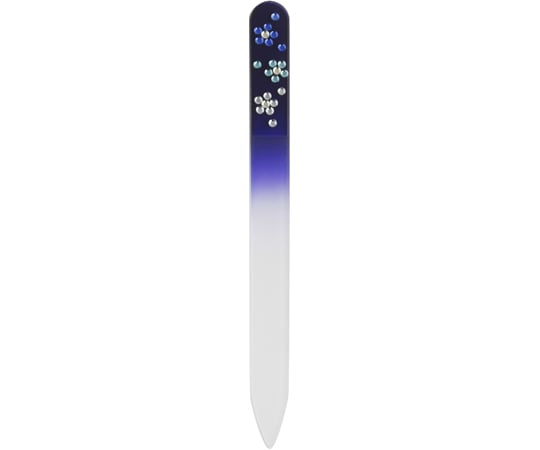 BISON スワロフスキー チェコ製ガラス爪ヤスリ 14cm 両面 青 1個(ご注文単位1個)【直送品】