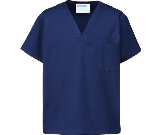 KAZEN スクラブ（男女兼用） ネイビー 4L REP136-8 4L 1枚（ご注文単位1枚）【直送品】