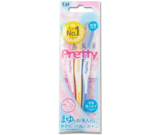 貝印カミソリ まゆそり用カミソリ プリティー マユソリL 3本入  1袋（ご注文単位1袋）【直送品】