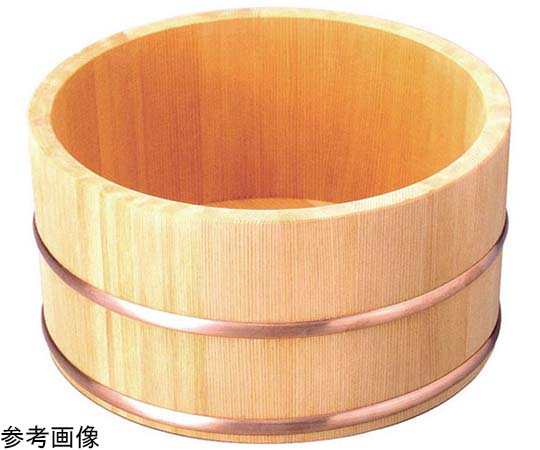 ヤマコー さわら湯桶 銅タガ 丸型 #82674 1個(ご注文単位1個)【直送品】