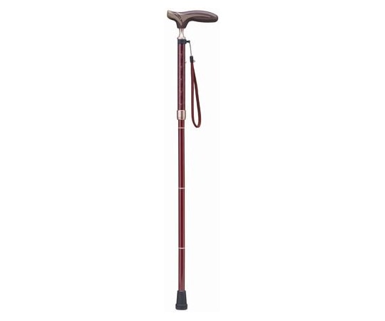 ケイ・ホスピア 抗菌ステッキ 折畳杖 ブラウン/レッド FK-21 1本(ご注文単位1本)【直送品】