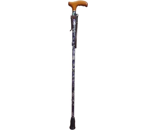 オムニクス ラクーンステッキ 折りたたみタイプ 女性向きソフト 青紫花柄 OMST16-PP-Z 1個(ご注文単位1個)【直送品】