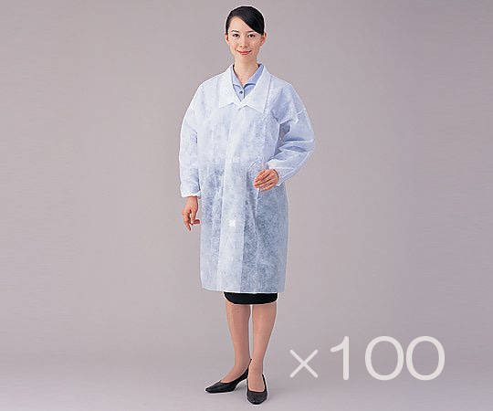 アズワン ディスポ白衣 LL 100枚セット  1箱(ご注文単位1箱)【直送品】