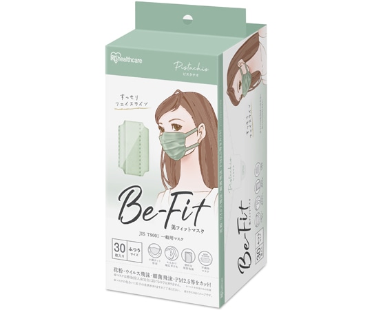 アイリスオーヤマ 美フィットマスク ふつう 30枚入 ピスタチオ PK-B30MXA 1個(ご注文単位1個)【直送品】