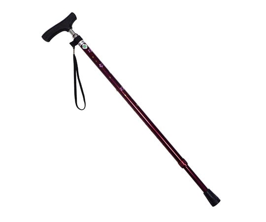 WIZ'A(アークランドサカモト) 細型ネック伸縮ステッキ 花柄 レッド NS87-F5 1本（ご注文単位1本）【直送品】