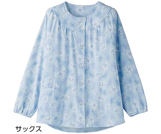 ケアファッション 上下別売りパジャマ(婦人用) ワンタッチ上着 サックス L 39918 1枚(ご注文単位1枚)【直送品】