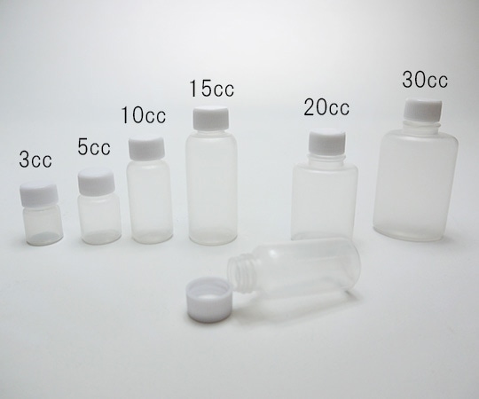 ケーエム化学 ミニサンプルボトル 5cc 白キャップ 1箱（100個入） 11509 1袋（ご注文単位1袋）【直送品】