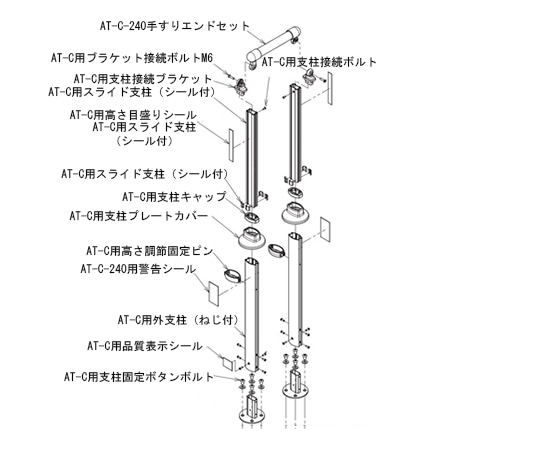 アロン化成 (AT-C-240/240T部品)AT-C-240〈支柱セット〉 592-360 1個(ご注文単位1個)【直送品】