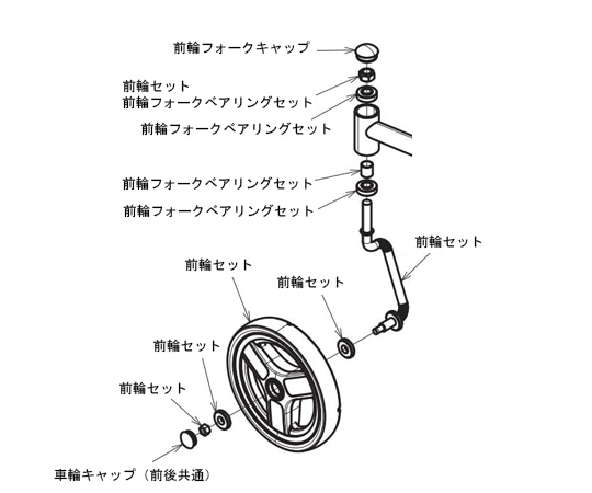 アロン化成 (ショッピングターン用)前輪セット(右) 592-195 1個(ご注文単位1個)【直送品】