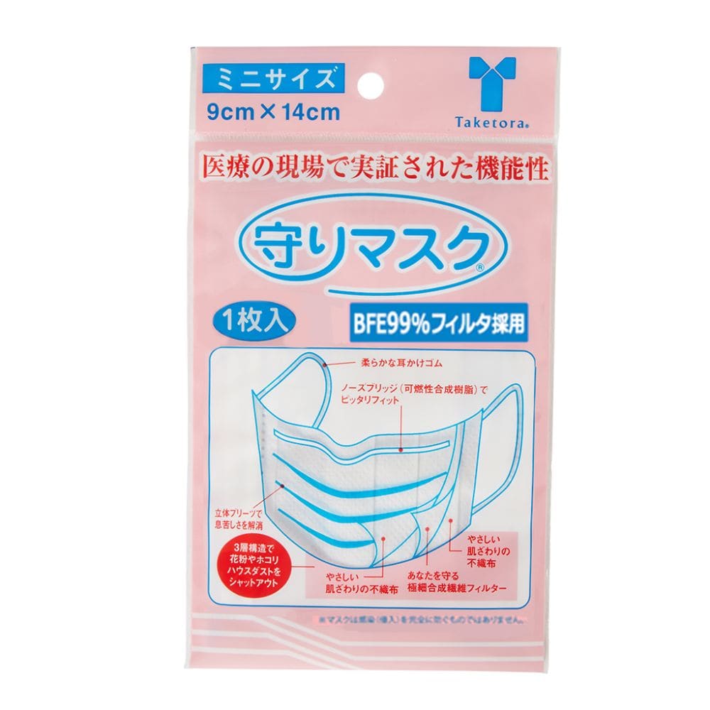 竹虎 守りマスク ミニ 100枚入 076011 1ケース(ご注文単位1ケース)【直送品】