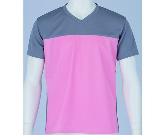 フットマーク 入浴介護Tシャツ （男女兼用） ピンク L 403340-03 1枚（ご注文単位1枚）【直送品】