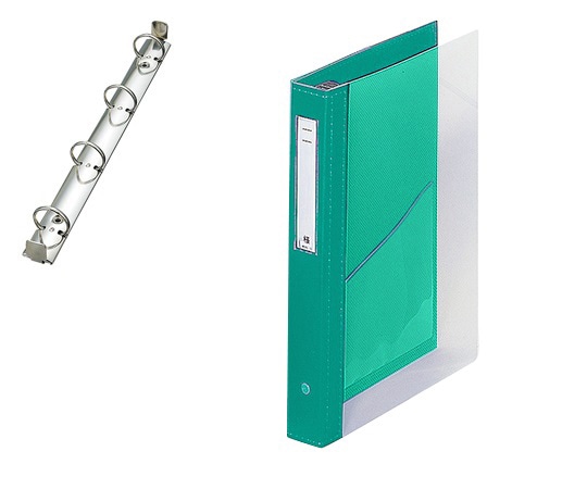LIHITLAB カルテブック（クリヤー） 4穴タイプ ライトグリーン HB447-4 1冊（ご注文単位1冊）【直送品】