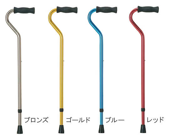 クリスタル産業 プッシュボタン型アルミケイン （ゴールド）  1本（ご注文単位1本）【直送品】