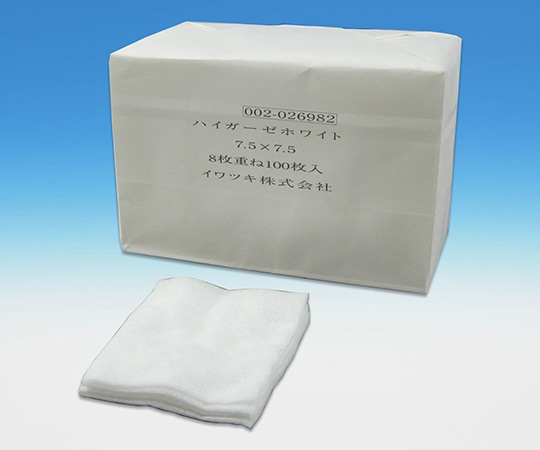 イワツキ ハイガーゼホワイト7.5×7.5cm 8PLY 100枚 002-026982 1包(ご注文単位1包)【直送品】