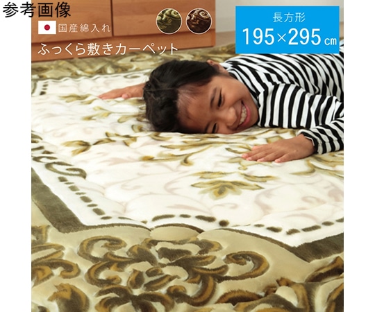 アズワン 国産固綿40mm使用 ラグ ふっくら極厚敷き布団 『シャルマン』 グリーン 約195×295cm 1161691125309 1個（ご注文単位1個）【直送品】