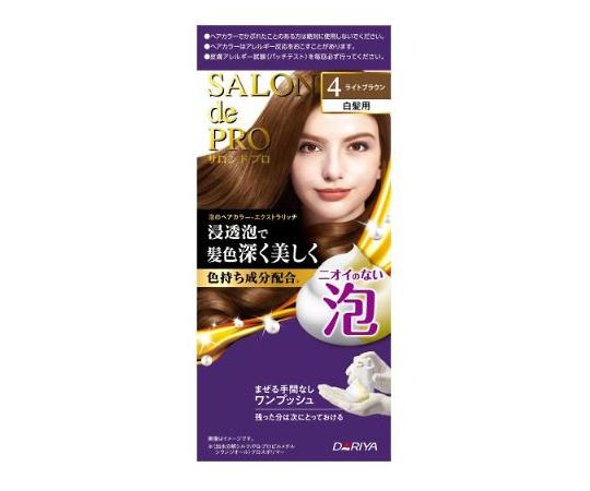 ダリヤ サロンドプロ 泡のヘアカラー・エクストラリッチ(白髪用)4 ライトブラウン 1個(ご注文単位1個)【直送品】