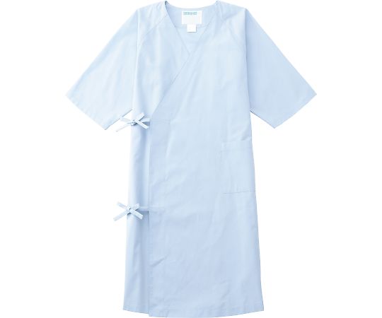 KAZEN 検診衣 サックス M 224-91 M 1枚(ご注文単位1枚)【直送品】