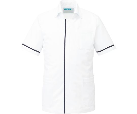 KAZEN メンズジャケット半袖 ネイビー M 095-28 M 1枚（ご注文単位1枚）【直送品】