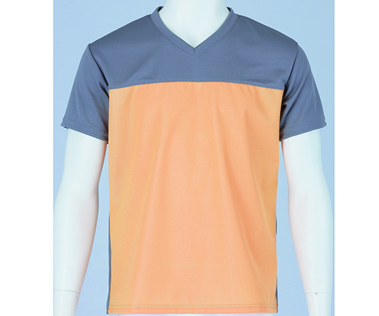 フットマーク 入浴介護Tシャツ (男女兼用) オレンジ LL 403340-04 1枚(ご注文単位1枚)【直送品】