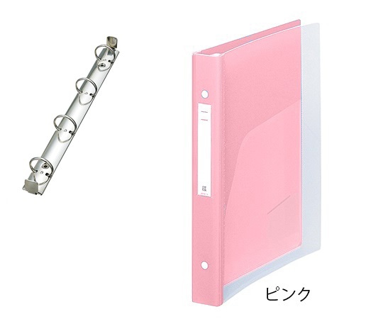 LIHITLAB メディカルサポートブック(クリヤー) 4穴タイプ ピンク 背幅41mm HB687-5 1冊(ご注文単位1冊)【直送品】
