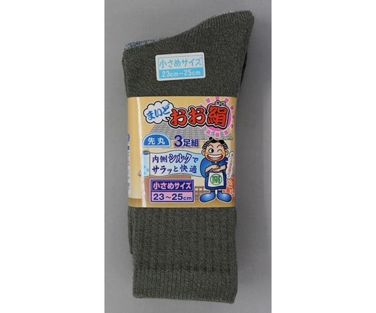 福徳産業 マイドオオ絹先丸 モクカラー 3足組 M #3051-3P 1組(ご注文単位1組)【直送品】