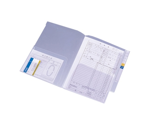 LIHITLAB カルテフォルダー(フラップ付)ダブル<縦型> 1箱(100枚入) HK2006 1箱(ご注文単位1箱)【直送品】
