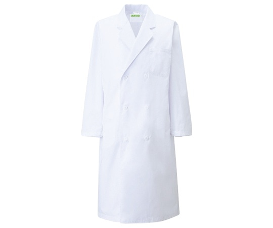 KAZEN メンズ診察衣W型長袖 白 S 115-20 S 1枚（ご注文単位1枚）【直送品】