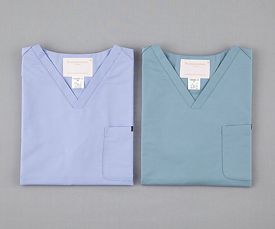 PANTONE(フォーク) スクラブ (男女兼用/右肩ホック式) サックス/S 7000SC S 1枚(ご注文単位1枚)【直送品】