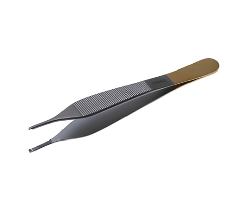 日本フリッツメディコ T/Cアドソン ピンセット 12cm 0.4チップ付有鈎 A001-012T 1本(ご注文単位1本)【直送品】