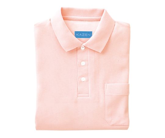 KAZEN ポロシャツ半袖 ピンク 3L 237-23 3L 1枚（ご注文単位1枚）【直送品】