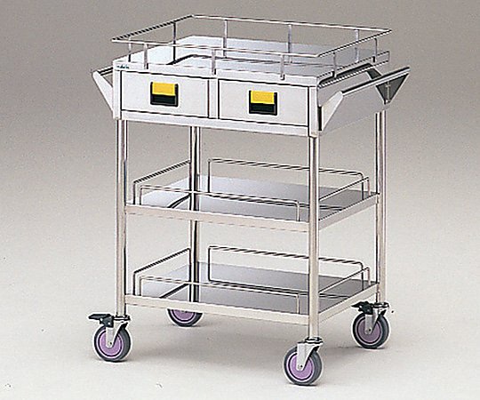 ナビス（アズワン） カラフルカート 3段-黄 750×450×855mm K3W-Y 1台（ご注文単位1台）【直送品】