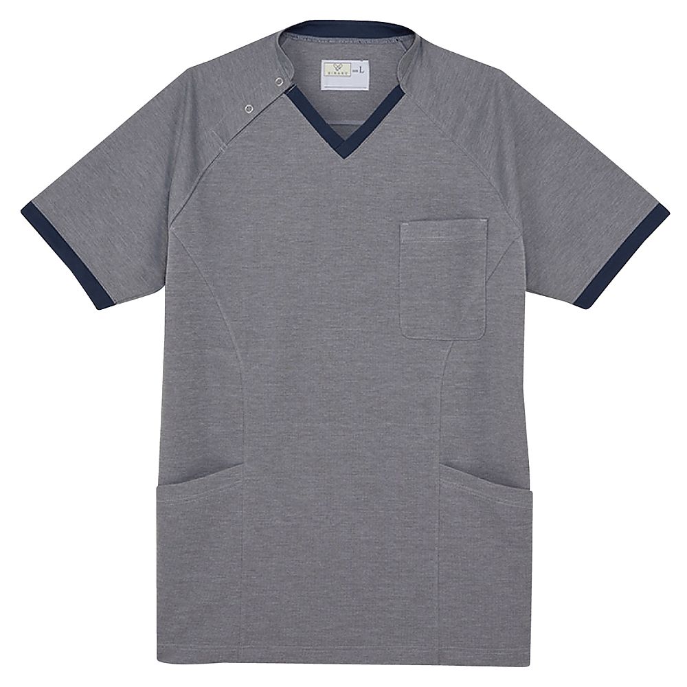 KIRAKU(トンボ) ケアスクラブ グレーモク M(身丈70cm) CR215-03 M 1枚(ご注文単位1枚)【直送品】
