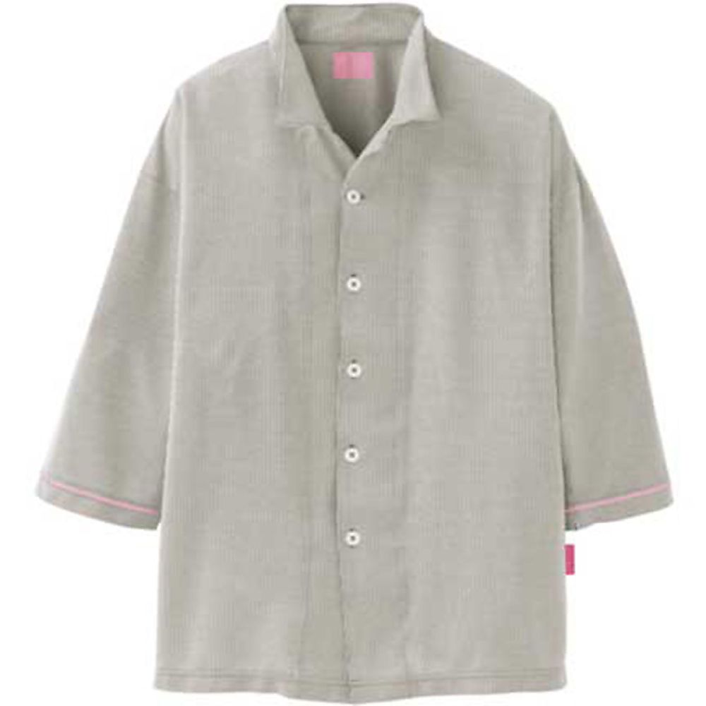 KIRAKU（トンボ） ニット患者衣 前開きシャツ ベージュ S 1ケース（10枚入） CV001-28 S 1ケース（ご注文単位1ケース）【直送品】