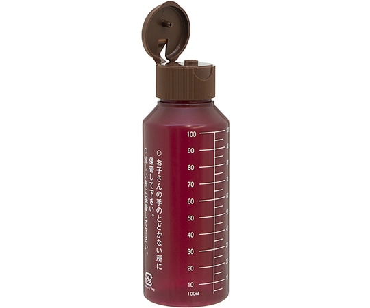 金鵄製作所 NK茶投薬瓶 100mL ワンタッチキャップ(ブラウン:茶) 白色目盛 1箱(200本入) B33A0-000BR 1箱(ご注文単位1箱)【直送品】