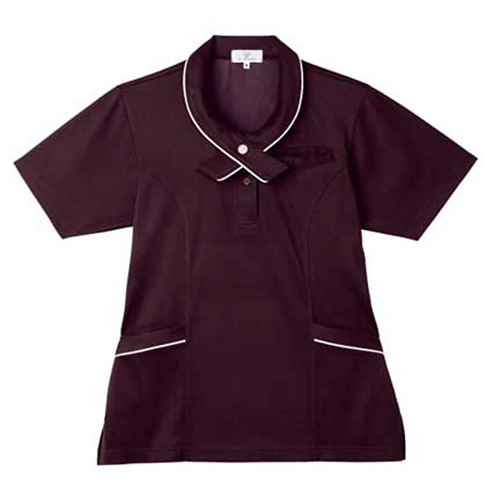 KIRAKU（トンボ） レディスニットシャツ ダークブラウン LL（身丈68cm） CR168-31 LL 1枚（ご注文単位1枚）【直送品】