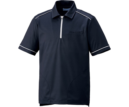 KAZEN ニットシャツ ネイビー LL KZN235-18L 1枚（ご注文単位1枚）【直送品】