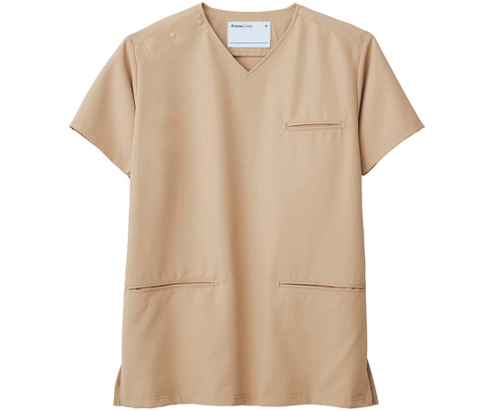ミドリ安全 作業服 メディカルウェア ベルデクセル 男女兼用 セットアップスクラブ VEM6001上 ベージュ 6L VEM6001-UE-6L 1着（ご注文単位1着）【直送品】