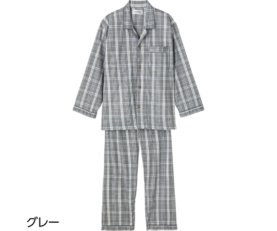 ケアファッション 紳士ワンタッチパジャマ グレー M 89294 1着（ご注文単位1着）【直送品】